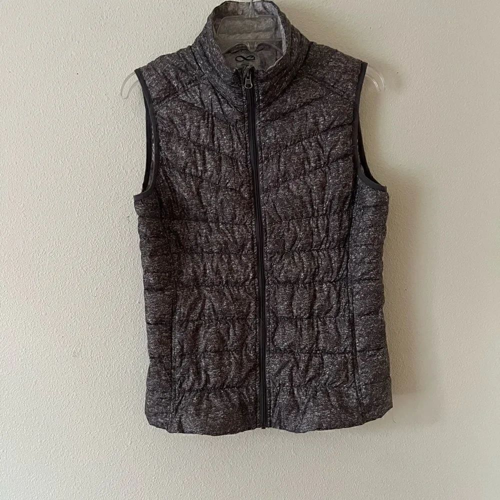 Be By Blanc Noir With Mesh Puffer Vest Zip Up 80% Down Womens Size Small